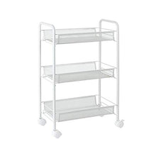 Yamyannie-Home Carrello di immagazzinaggio Pratico Carrello di stoccaggio Pratico Scaffale per Tutti Gli Usi Cestino Multifunzionale capacità di carico Max. 3 Maglie 8kg Carrelli di stoccaggio