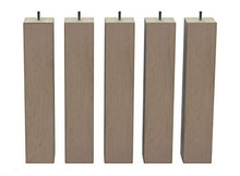 MEGALUXFRANCE - Set di 5 piedi per tavolo, mobili, quadrati in legno massiccio di faggio, 80 x 80 x 400 mm
