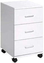 ts-ideen Comodino Cassettiera Archivio da Ufficio con rotelle 60x35 cm stile moderno 3 cassetti. Bianco