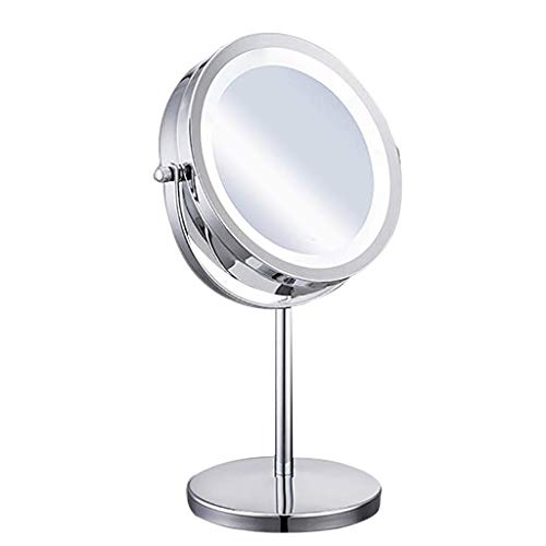 Specchio ingranditore, specchio per il trucco a led Specchio per il trucco illuminato Specchio ingranditore con controllo tattile Supporto per specchietto bifacciale Specchio per il trucco alimentato