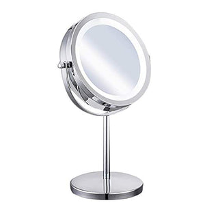 Specchio ingranditore, specchio per il trucco a led Specchio per il trucco illuminato Specchio ingranditore con controllo tattile Supporto per specchietto bifacciale Specchio per il trucco alimentato