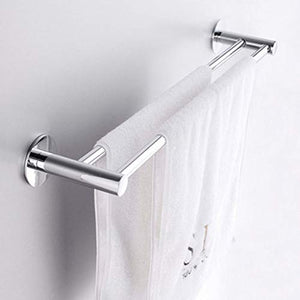 Portasciugamani Cucina Bagno con Porta Asciugamani, Punzonatura in Acciaio Inox A Doppia Asta Ventosa Appendiabiti da 60 Cm Porta Asciugamani