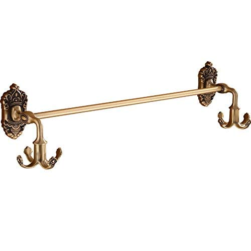 WLVG Portasciugamani da Bagno Antico Portasciugamani Singolo Asta Appendiabiti Gancio Rotante Portasciugamani Appeso Portasciugamani Portasciugamani in Alluminio Spazzolato da 60 cm