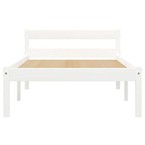 Lasamot Struttura Letto in Legno massello di Pino Bianco, giroletto per Camera da Letto Famiglia Pratico giroletto in Stile Moderno 206 x 106 x 60 cm (Lunghezza x Larghezza x Altezza) con 2 cassetti