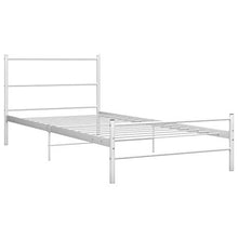 BIGTO - Struttura letto in metallo acciaio per camera da letto, 100 x 200 cm, colore: Bianco