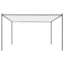 Tidyard Gazebo con Tetto Piano 4x4x2,4 m Bianco 180 g/m²,Riunioni di Famiglia, Barbecue, Picnic Pomeridiani, Campeggi,Gazebo da Giardino