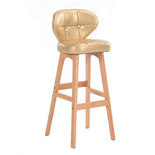 LLT Pratico sgabello Sgabelli colazione Bar Dining Chair Bar Stool Pianale da cucina Sicurezza Moderna di legno solido frame Soft Sedile Carico massimo 130Kg,Oro,68CM