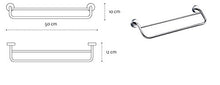 Kapitan Barra Porta Asciugamani Doppia 50 cm 18/10 INOX Acciaio Inossidabile, Portasciugamani,Montaggio di Parete, Fabbricato in EU, 20 Anni di Garanzia