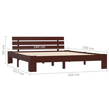 SKM Giroletto Marrone Scuro in Legno Massello di Pino 160x200 cm (27.8kg)
