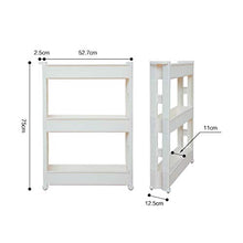 &ripiano di stoccaggio 3-Tier Cucina Trolley Carrello Slim rotolamento rack di stoccaggio Carrello con ruote Casa Prodotti di bellezza Prodotti Bagno dell'organizzatore del supporto di archiviazione S