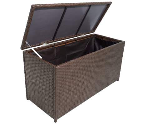 Ausla Baule da Giardino Marrone 120x50x60 cm in Polyrattan Baule Cassapanca da Giardino Grande Impermeabile in Rattan, Contenitore da Esterno Multiuso, 120x50x60 cm, Marrone