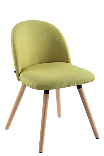 Sedia da Pranzo NELSON in Tessuto - Sedia Design Soggiorno Imbottita e Dotata di Schienale I Poltroncina Salotto con Telaio in Legno di Fagg, Colore:verde, Colore della cornice:natura