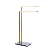 Wing Portasciugamani piantana portasciugamani da Terra Acciaio Inox Bagno Metallo Porta Asciugamani con Base in Marmo, H90 cm