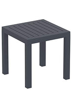 CLP Tavolo Giardino Quadrato Ocean in Polipropilene - Tavolino Salotto Giardino in Robusta Plastica Resistente ai Raggi UV e Facile da Pulire I, Colore:Grigio Scuro