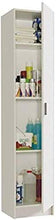EGLEMTEK Bushwick Armadio Armadietto Multiuso A Colonna con 1 Anta e 4 Ripiani Ingresso Camera da Letto 180 x 37 x 37 cm Colore Bianco