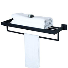 Sayayo Portasciugamani da Bagno Portasciugamani con Barra Portasciugamani da Parete 60 cm di Lunghezza, Acciaio Inossidabile SUS 304 Finitura Nero Opaco, EGA7215B