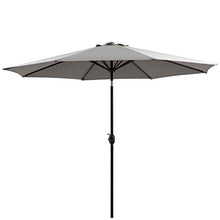 Outsunny Ombrellone da Giardino Φ300cm con Manovella e Inclinabile con Palo Smontabile, Metallo e Poliestere Grigio