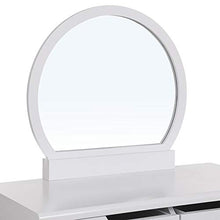 zhangfengjiao Mobile da Toeletta per Ragazza, Set da Toletta con Sedia, Cassetto E Specchio, Adatto per Camera da Letto, Bagno (Bianco, Nero)