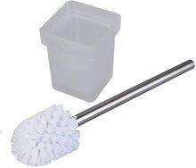 Ghelf Pennello da toilette quadrato con pennello e tazza in acciaio inox e vetro per WC Spazzolato nichel finito a parete fissato a parete solido Spazzola per la spazzola per la spazzola igienica Hold
