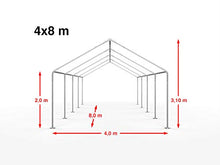 TOOLPORT Tendone per Feste 4x8 m Gazebo Party per sagre, mercati ca. PE 240 g/m² Bianco