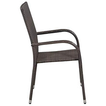 Festnight Sedie da Esterno Impilabili 4 pz in Polyrattan Marrone,Impilabili, per Esterni, Picnic, Giardino