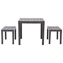 vidaXL Tavolo da Giardino con 2 Panche in Plastica Antracite