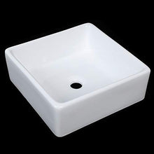Zerone Lavabo quadrato in ceramica, lavabo, lavabo, moderno, bianco, 38 x 38 x 13,3 cm