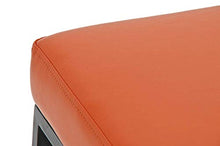 Sgabello Bar Montreal Imbottito In Similpelle I Sgabello Panchetto Design Cucina Bar I Sgabello Bancone Alt. 80 CM, Colore:arancione, Colore del telaio:nero