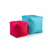 Ecopuf Cube L Pouf Poggiapiedi da Esterno in Poliestere Impermeabile Pieno di Palline di Polistirolo