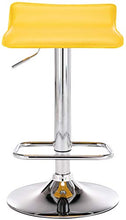 CLP Set 2 Sgabelli Bar Dyn In Similpelle I Coppia Sedie Da Cucina Bancone Con Poggiapiedi, Colore:giallo