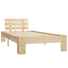 BIGTO - Struttura per letto in legno di pino massiccio, per camera da letto, stile C, 100 x 200 cm, colore: Naturale