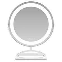 ZHAORU Specchio a LED per Specchio da Trucco da Tavolo con luci, Rotazione a 360 °, Specchio da Barba Indipendente, Specchio Touch Control, Luce per Specchio da Bagno Ricaricabile