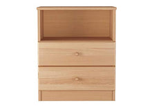 Erst-Holz Solido alto comodino in Faggio massello con 2 cassetti e ripiano aperto 90.20-K35