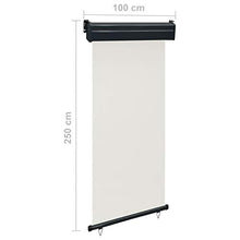 Tidyard Tenda Laterale per Terrazzo, Tenda da Sole Laterale, Tenda da Balcone 100x250 cm Crema