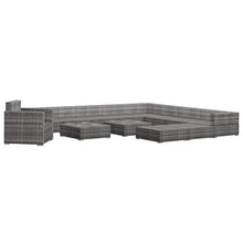 SKM Set Divani da Giardino 13 pz con Cuscini in Polyrattan Grigio