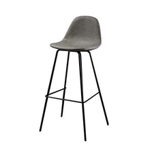 Sgabello da bar, con schienale Metallo Bracket Lounge Chair Bar Sgabello Casa Bella durevole Seggiolone Cucine Sgabelli da bar con poggiapiedi ed ergonomici sedili ( Color : Gray , Size : 75CM )