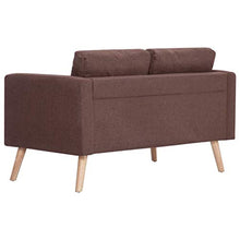 Cikonielf - Divano a 2 posti, design scandinavo, con 2 cuscini per schienale e 2 cuscini per seduta per soggiorno, 116 x 70 x 73 cm, colore: Marrone