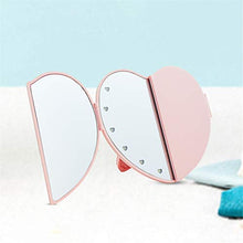 Serious Lamp Specchio di Bellezza per Trucco a Forma di Cuore a LED Ragazza Portatile Regalo Specchio Trucco Riempire Luce Specchio Pieghevole