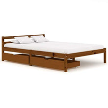 FAMIROSA Giroletto con 2 Cassetti Marrone Miele Legno di Pino 120x200 cm-0521