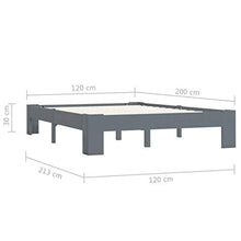 FAMIROSA Giroletto Grigio in Legno Massello di Pino 120x200 cm-3306