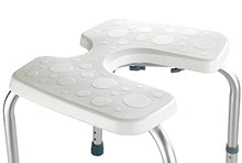 WENKO Sgabello doccia Secura - Sgabello per doccia con apertura igienica, portata 120 kg, Plastica, 46 x 36-46 x 53.5 cm, Bianco