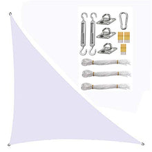 Parasole Triangolo Vela parasole con set di fissaggio, telo parasole Oxford impermeabile anti-UV (bianco, 2 × 2 × 2 m)