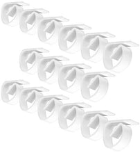 com-four® Staffe per tovaglia 16x in plastica infrangibile in Bianco, Peso per tovaglia, Supporto per tovaglie Made in Germany (16 Pezzi)