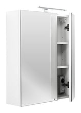 Posseik 5429-76, Armadietto da Bagno con Specchio a 2 Ante, 60 x 68 x 16 cm, Bianco (Weiß)