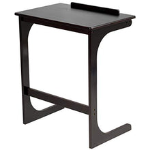 DREAMADE Tavolino Laterale da Divano in bambù, Tavolino per caffè e Colazione da Salotto con Design Forma a C per Divano e Poltrona, Tavolo Multifunzionale in bambù, Marrone Scuro, 60 x 40 x 70 cm