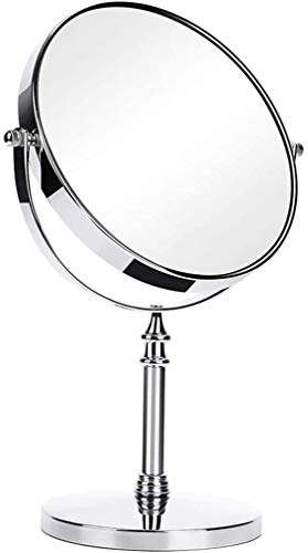 Trucco specchio con luci Freestanding specchio cosmetico 5x zoom, 6 pollici compone lo specchio piedistallo da tavolo Specchio for bagno camera da letto, da barba specchio cosmetico Specchio da toilet