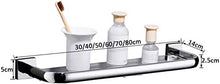 Mensola da bagno in acciaio inox 304 resistente, da appendere alla parete, per cosmetici, monostrato, specchio da bagno (dimensioni: 60 cm)