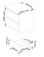 ADGO CL2 Moderno comò/Comodino con 2 cassetti, Lunghezza 40 x Larghezza 35 x Altezza 40 cm, Spessore Pannello 16 mm, Soggiorno, Camera da Letto, cameretta dei Ragazzi, Ufficio (Sonom/Wenge)