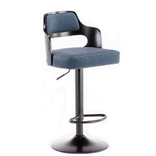 Ljings - Sgabello girevole regolabile, sedia da banco per pub, sedia imbottita con schienale medio, per sedili ergonomici, da cucina, da pranzo, colore: blu