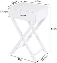 DREAMADE Comodino con Cassetto, Tavolino Laterale per Divano Poltrona Salotto Camera da Letto in MDF, Bianco